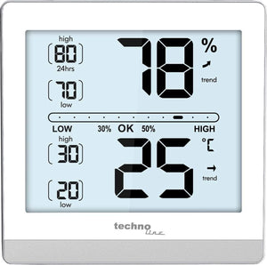 Technoline thermometer - ws 9470 - 118x118x24mm - wit zilver - tl-ws9470