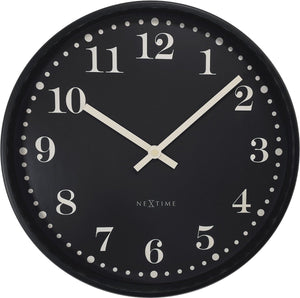 Nextime dickens – wandklok – 30 cm – plastic – zwart – stil