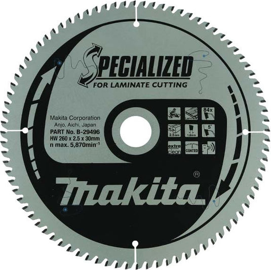 Makita afkortzaagblad voor laminaat | specialized: laminaat | ø 260mm asgat 30mm 84t - b-29496