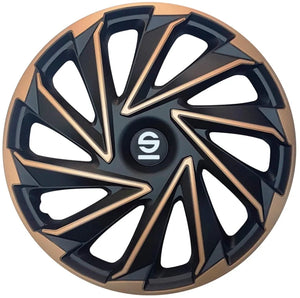 Sparco wieldoppen varese 15 inch goud zwart - 4 stuks