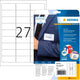 Herma naam- en textieletiketten , a4, 63,5 x 29,6 mm, wit, met zonder strepen, 540 stuks