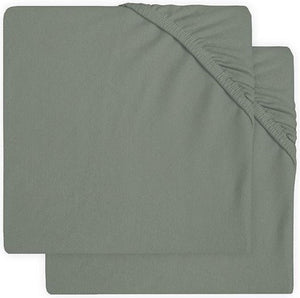 Jollein - baby hoeslaken ledikant jersey (ash green - 2 stuks) - katoen - 60x120cm