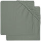 Jollein - baby hoeslaken ledikant jersey (ash green - 2 stuks) - katoen - 60x120cm