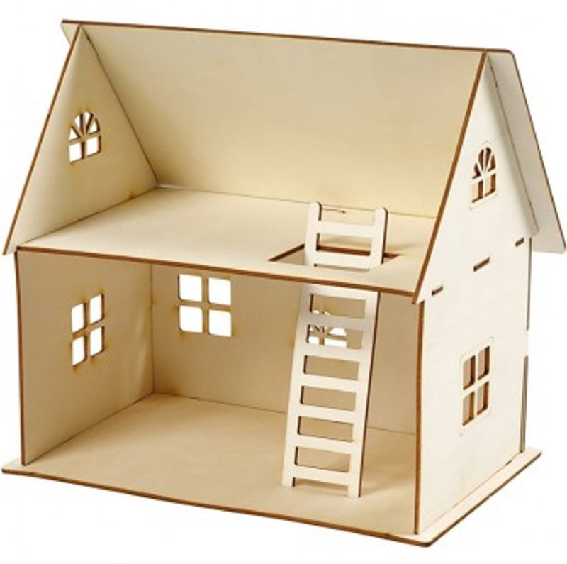Afbeelding laden in galerijviewer, Creativ company diy houten poppenhuis
