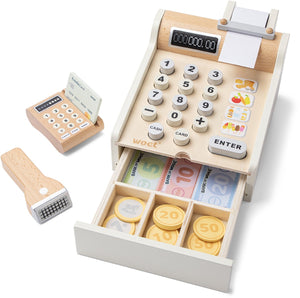Woet ® houten speelgoedkassa - kassa inclusief scanner, pinapparaat en geld - rollenspel winkel - educatief speelgoed - vanaf 3 jaar