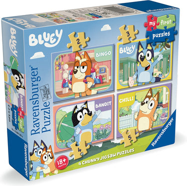 Ravensburger kinderpuzzel - bluey 4 in a box - vanaf 18 maanden