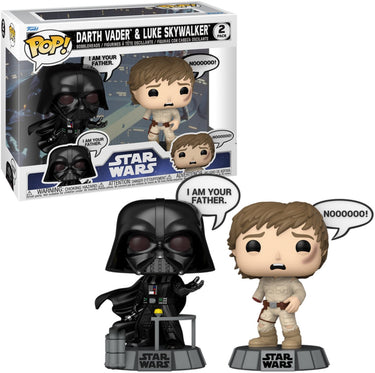 Funko star wars darth vader luke skywalker (set van 2) vinylfiguren unisex pop! - neutraal - standard