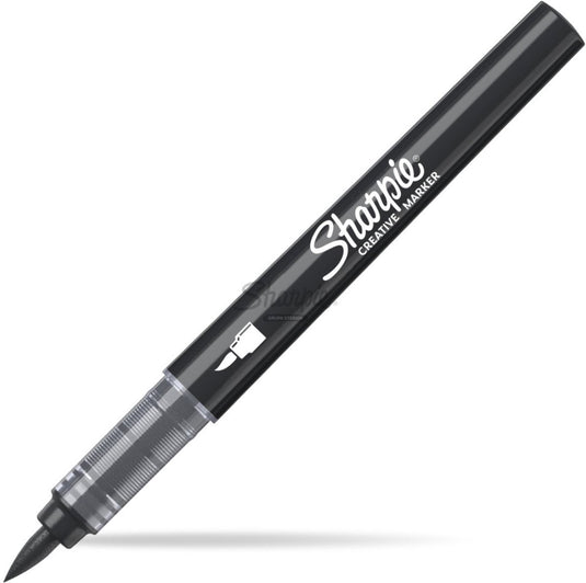 Sharpie creative marker acrylverfmarkers | brushtip | verfmarkers op waterbasis | inkt loopt niet door en geschikt voor de meeste oppervlakken | zwart | 6 stuks