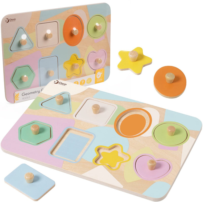 Afbeelding laden in galerijviewer, Classic world houten puzzel vormen educatief speelgoed 8 stukjes.
