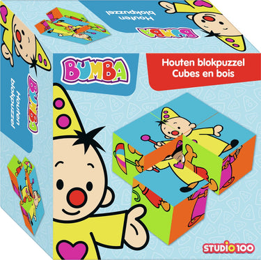 Bumba puzzel - houten kleurrijke blokpuzzel met 4 blokken