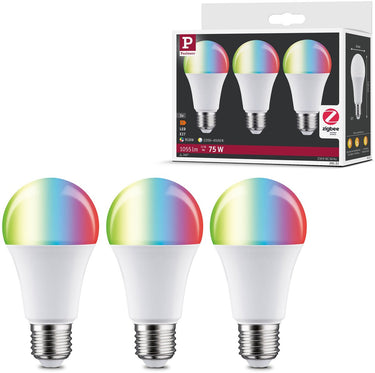 Paulmann standaard 230 v smart home zigbee 3.0 led-gloeilamp e27 3x1055lm 3x11w rgbw+ dimbaar mat