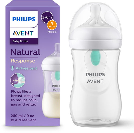 Philips avent natural response babyfles 260ml – flow 3 - anti-koliek- 1 fles - scy673 01