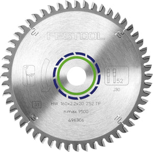 Festool 496306 160x2,2x20 tf52 cirkelzaagblad - 160 x 20 x 52t - aluminium