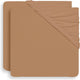 Jollein - baby hoeslaken jersey (biscuit) - katoen - 2 stuks - hoeslaken wieg - 40 50x80 90cm