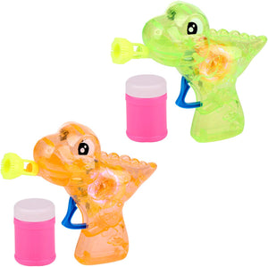 Eddy toys bellenblaas pistool dinosaurus - bubble gun met 55ml bellenblaasvloeistof - bubbelpistool dinosaurus voor buiten - speelgoed bellenblaas pistool - oranje of groen - 1 willekeurige kleur