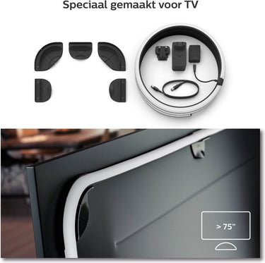 Philips hue play gradient lightstrip 75 inch - televisie - zwart - 20w - incl. voeding en steunen