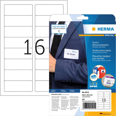 Herma naambadge etiket 4515 88.9x33.8mm wit