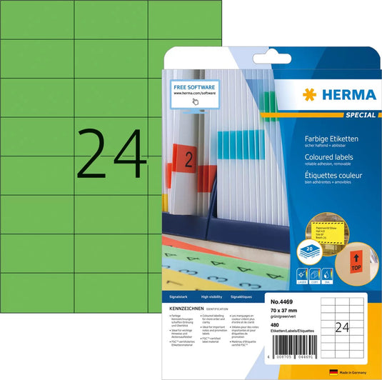 Merkloos sans marque herma 4469 groen zelfklevend printerlabel printeretiket