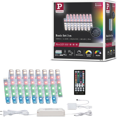 Paulmann maxled 500 led strip basisset 3m rgbw gecoat 36w 500lm m rgbw+ 60va
