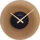 Nextime float – stille wandklok – 40 cm – glas – mat bruin