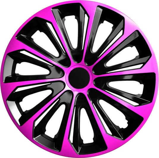 Nrm strong duo - wieldoppen 14 - set van 4 stuks kunststof - roze zwart