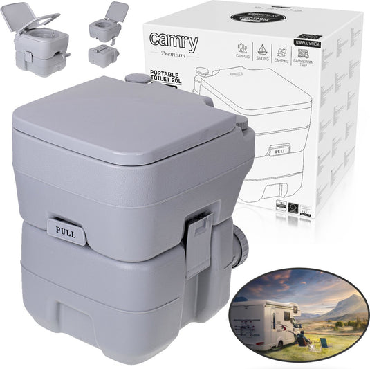 Camry - camping toilet - mobiel toilet van 20 liter met 13l spoelwatertank