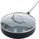 Kochstar nacht keramische hapjespan - met deksel - 26cm - 3.69l - pfas-vrij - inductie hapjespan- inductie pan - vaatwasserbestendig - ovenbestendig tot 200° c - keramische anti-aanbaklaag - rvs handgreep - rvs rand - glas deksel - zwart
