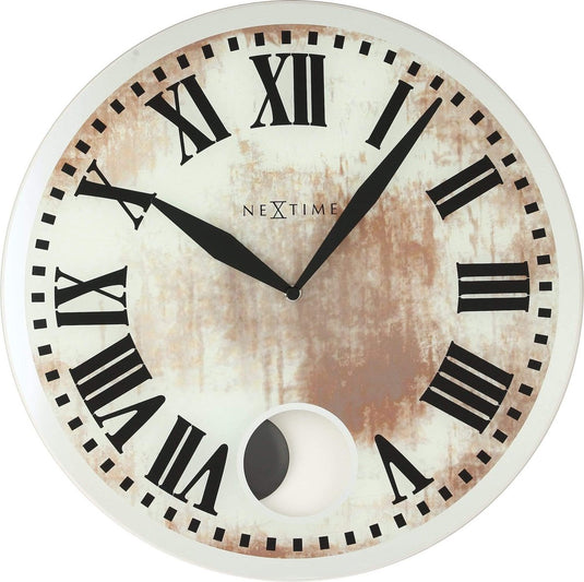 Nextime romana – wandklok – 43 × 4.2 cm – glas – wit