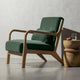 Woood mark fauteuil - velvet - flesgroen - 75x67x82