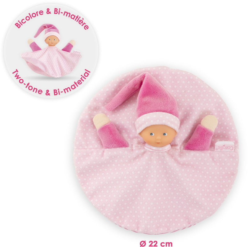 Afbeelding laden in galerijviewer, Corolle knuffeldoek roze - tidoudou babydoekje 17cm voor baby's.
