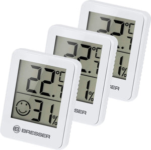 Bresser weerstation - climatemp hygro indicator - set van 3 - checkt binnenklimaat - wit
