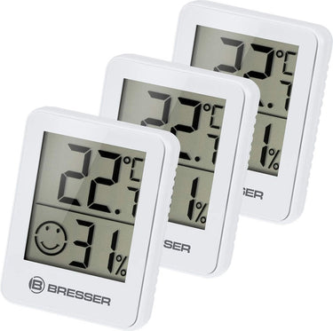 Bresser weerstation - climatemp hygro indicator - set van 3 - checkt binnenklimaat - wit