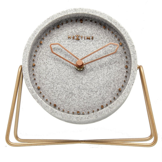 Nextime cross table – tafelklok – 17.5 × 15.5 × 5 cm – polyresin – grijs