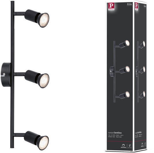 Paulmann spotlight carolina gu10 230v max. 3x10w dimbaar zwart mat