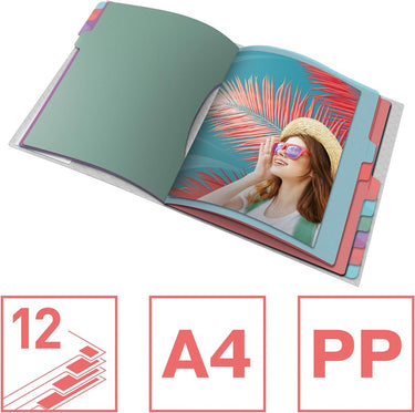 Esselte colour'breeze sorteermap, pp, ft a4, 12 tabs, assorti