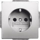 Busch-jaeger abb pure roestvrij staal wandstopcontact (wcd schakelmateriaal) - 2cka002011a3850 - e2k4t