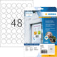 Herma hardwearing labels round 30mm 20sh. din a4 wh 960pc. 4571