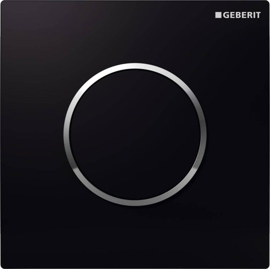 Geberit type10 urinioir bedieningsplaat - pneumatisch - ronde knop - zwart glans chroom