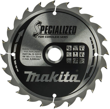Makita accessoires makita cirkelzaagblad voor hout | specialized | ø 165mm asgat 20mm 24t - b-32910