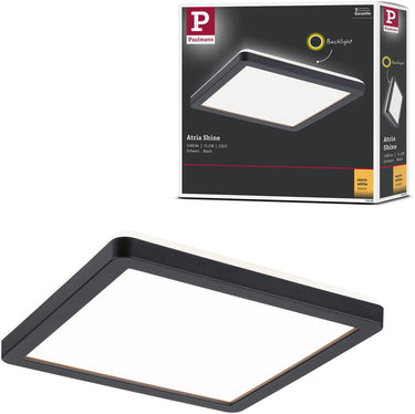 Paulmann led-paneel atria shine backlight hoekig 190x190 mm 11,2w 900lm 3000k zwart
