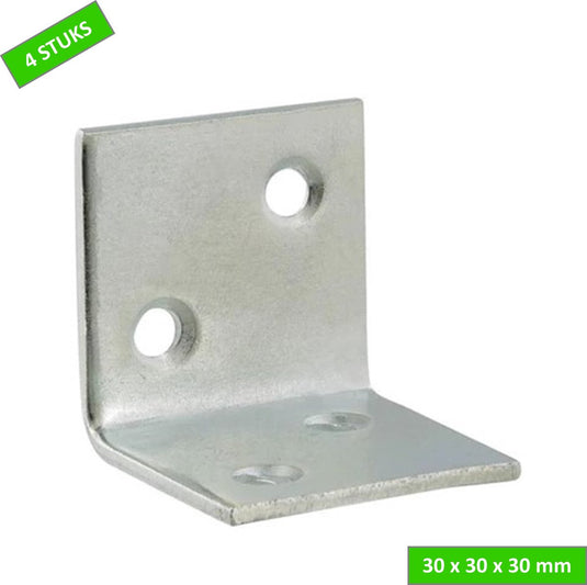 Starx versterkingshoek - 30 x 30 x 30 mm - dikte 2 mm - verzinkt - 4 stuks