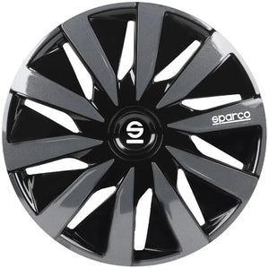 wieldoppen Lazio 15 inch ABS zwart grijs set van 4
