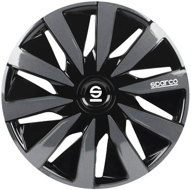 wieldoppen Lazio 15 inch ABS zwart grijs set van 4