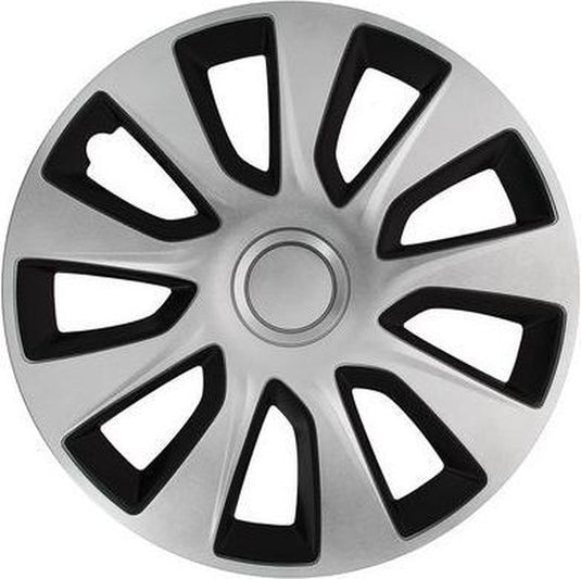Car plus wieldoppen washington 15 inch abs zilver zwart set van 4