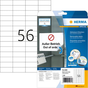 Merkloos sans marque herma labels white 52,5x21,2 removable superprint 1400 pcs.