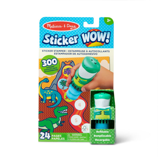 Melissa doug - water wow! activiteitenboek - met stickerstempel dino