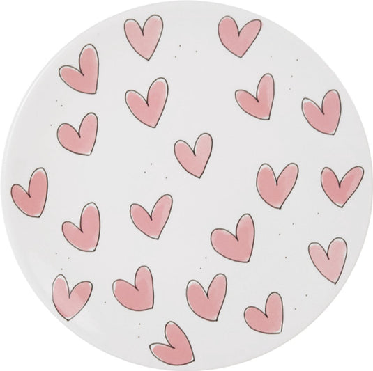 Blond amsterdam , even bijkletsen, pink: bord 22 cm hearts