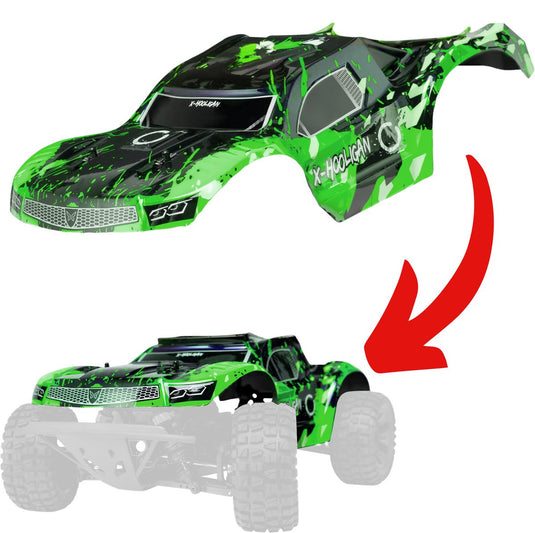 Overmax x-hooligan carrosserie – rc auto body – vervangende kap voor x-hooligan – accessoire voor rc monster truck – nieuwe look – duurzaam lichtgewicht – gemakkelijke montage – personaliseer je rc – off-road race stunt design