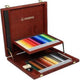 Stabilo carbothello - kalkpastel kleurpotloden - luxe houten kist - 60 kleuren - speciale puntenslijper - kneedgum en doezelaar