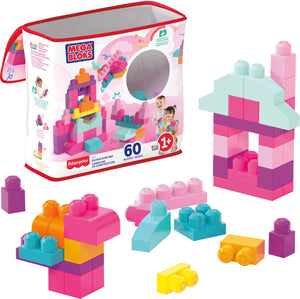 Mega bloks grote bouwtas - bouwset met 60 grote bouwblokken